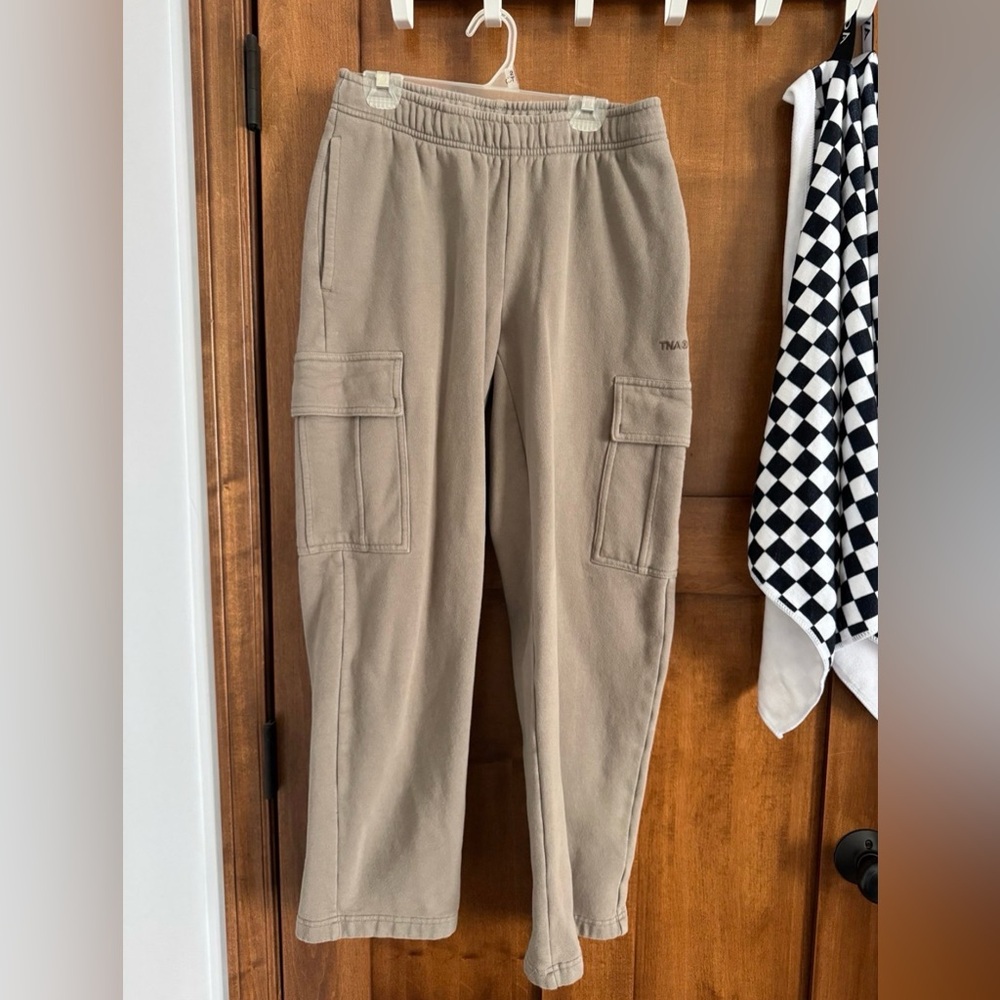 Aritzia TNA cargo sweats tan color